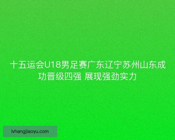 十五运会U18男足赛广东辽宁苏州山东成功晋级四强 展现强劲实力